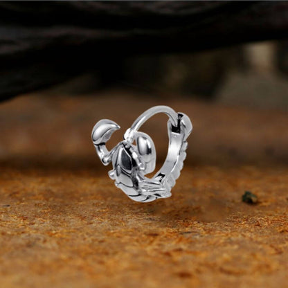 Punk Street Scorpion Skull Hoop Earrings in Stainless Steel