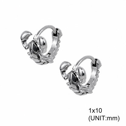 Punk Street Scorpion Skull Hoop Earrings in Stainless Steel