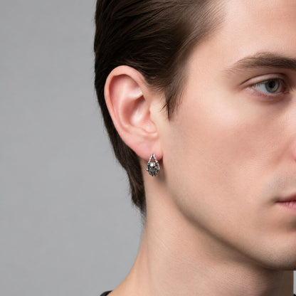 Punk Street Scorpion Skull Hoop Earrings in Stainless Steel