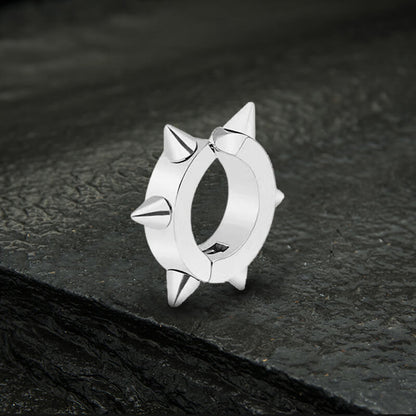 Punk Style Stainless Steel Spike Huggie Earrings