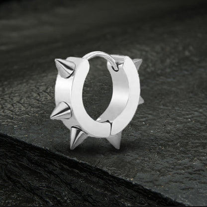 Punk Style Stainless Steel Spike Huggie Earrings