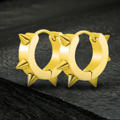 Punk Style Stainless Steel Spike Huggie Earrings