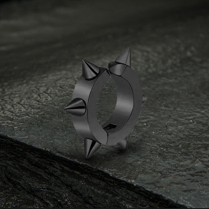 Punk Style Stainless Steel Spike Huggie Earrings