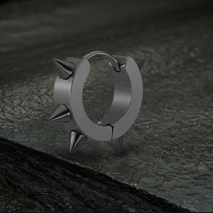 Punk Style Stainless Steel Spike Huggie Earrings