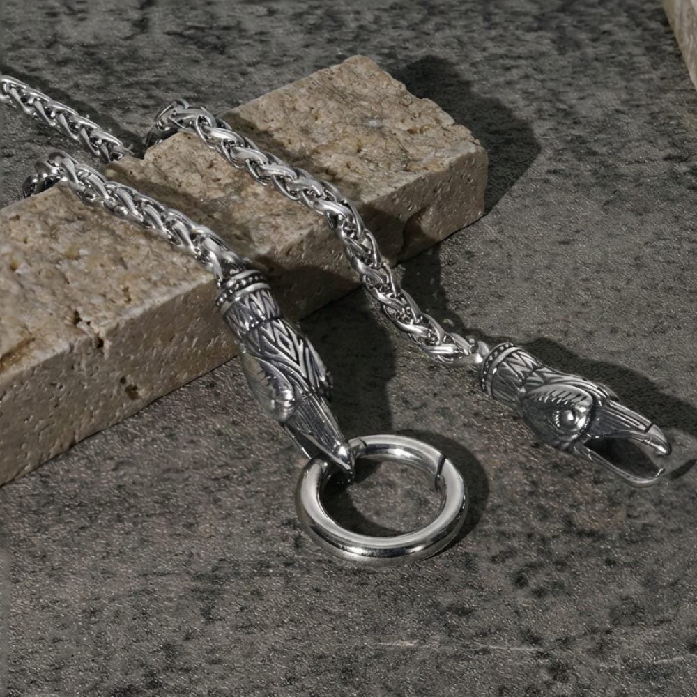 Raven & Hammer Necklace in Stainless Steel