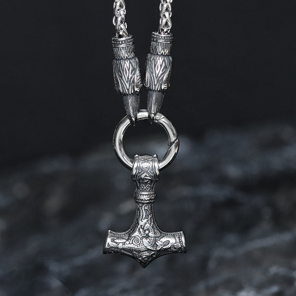 Raven & Hammer Necklace in Stainless Steel