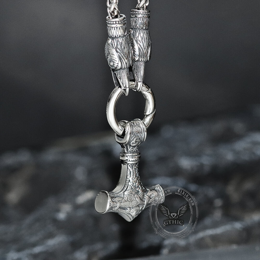 Raven & Hammer Necklace in Stainless Steel