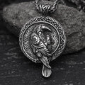 Raven And Triskele Viking Pendant in Stainless Steel