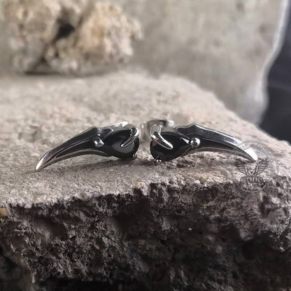 Raven Beak Stud Earrings in Stainless Steel