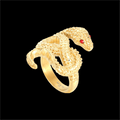 Red Eye Snake Animal Ring in Stainless Steel