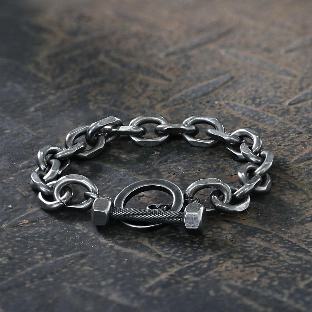 Retro Chain Stainless Steel Dumbbell Bracelet