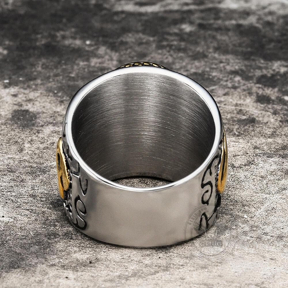 Retro Cross Religious Ring in Stainless Steel