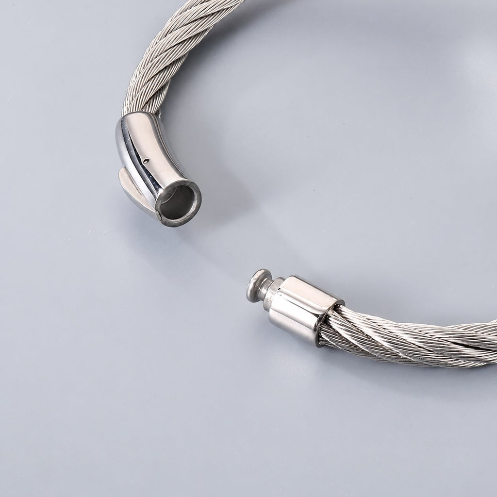 Retro Cross Twisted Steel Wire Stainless Steel Bracelet