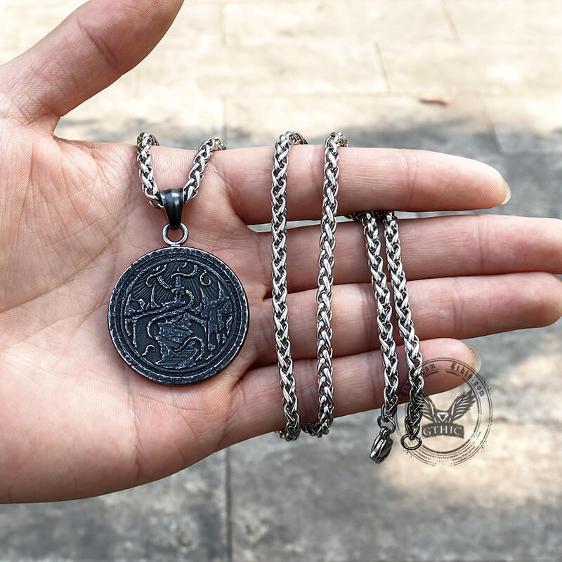 Retro Cthulhu Octopus Marine Pendant in Stainless Steel