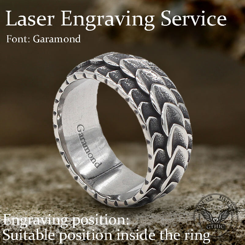 Retro Dragon Spine Ring in Stainless Steel