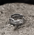Retro Feather-shaped Ring in Stainless Steel