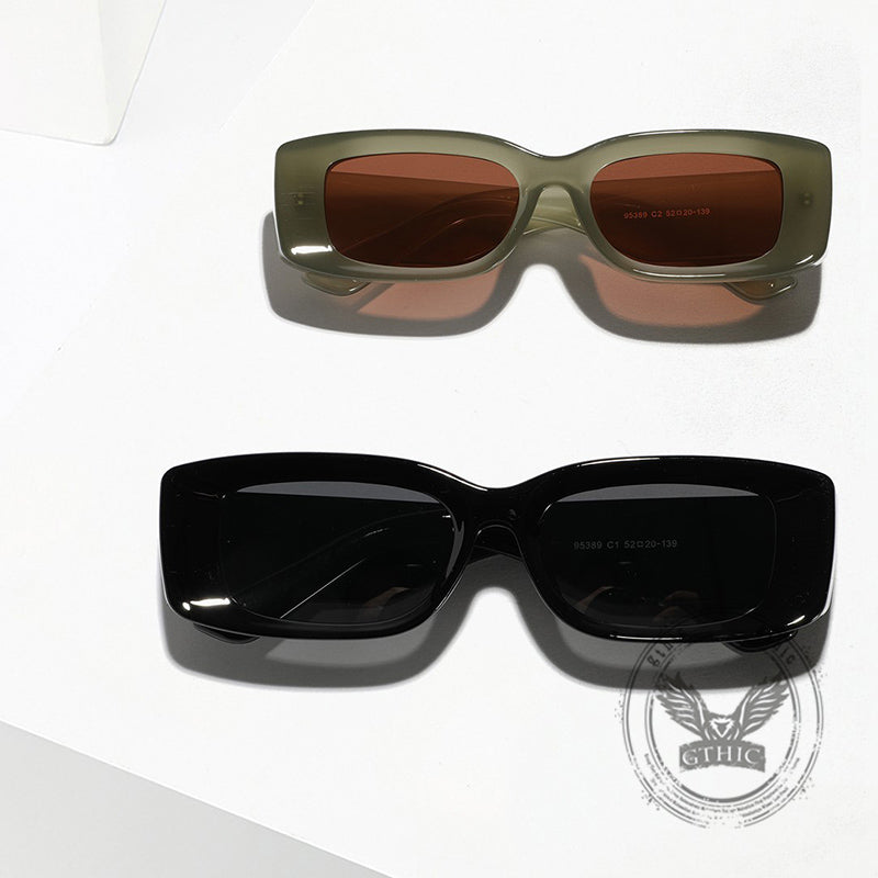 Retro Modern Square Small Frame PC Sunglasses