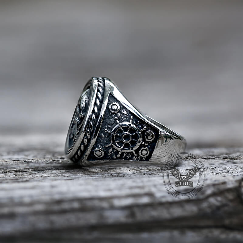 Retro Pirate Stainless Steel Skull Ring