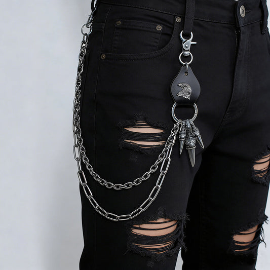 Retro Punk Eagle Claw Double-Layer Alloy Pants Chain