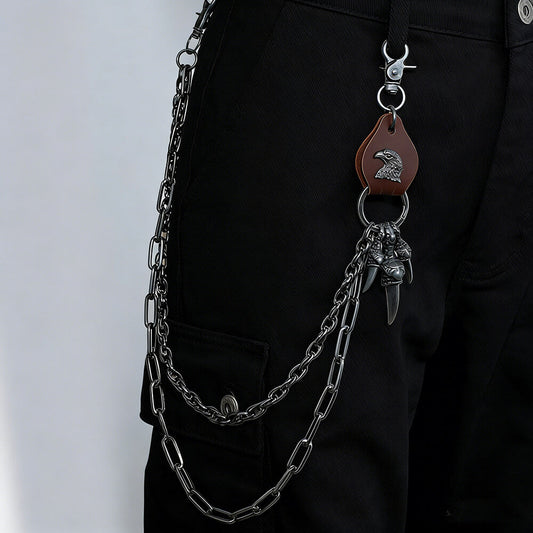 Retro Punk Eagle Claw Double-Layer Alloy Pants Chain