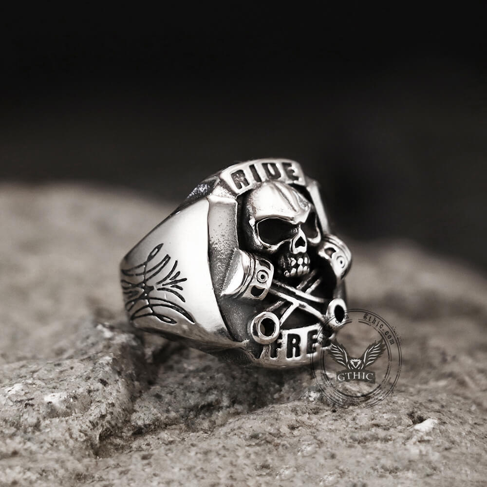 Retro Punk Stainless Steel Skull Ring