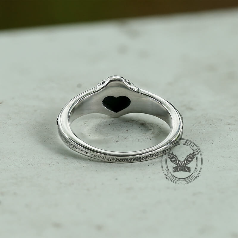 Retro Sacred Heart Of Jesus Ring in Stainless Steel