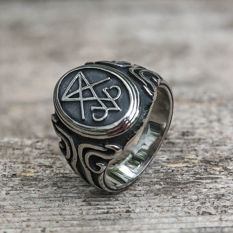 Retro Sigil of Lucifer Ring in Stainless Steel