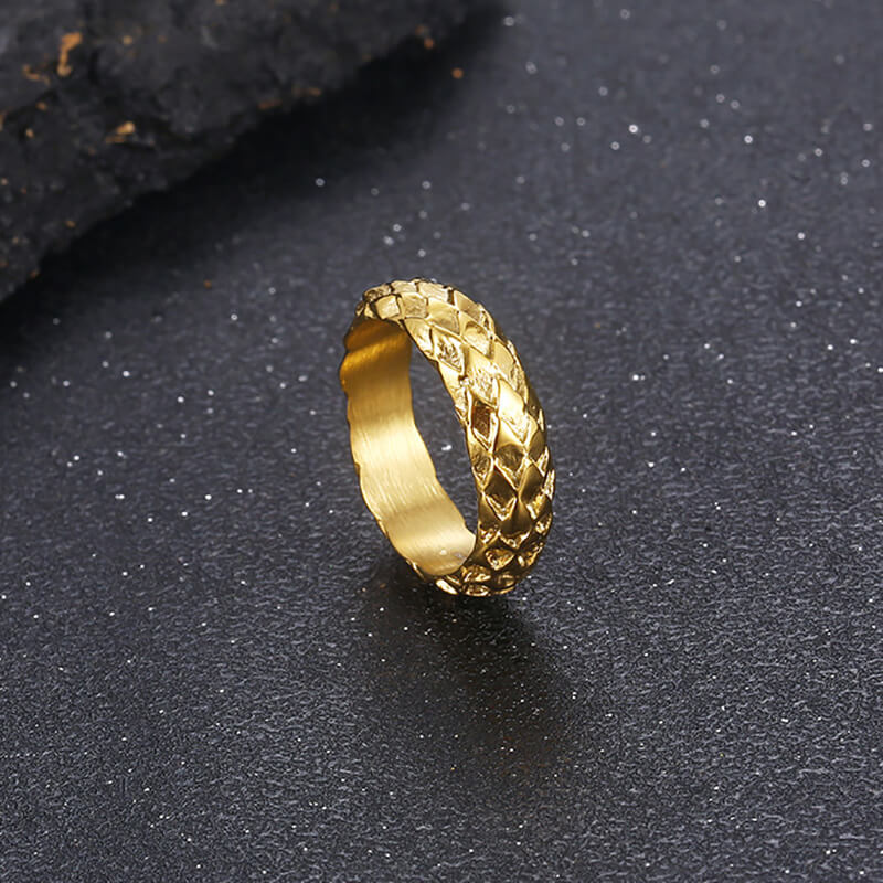 Retro Snake Scale Ring in Stainless Steel