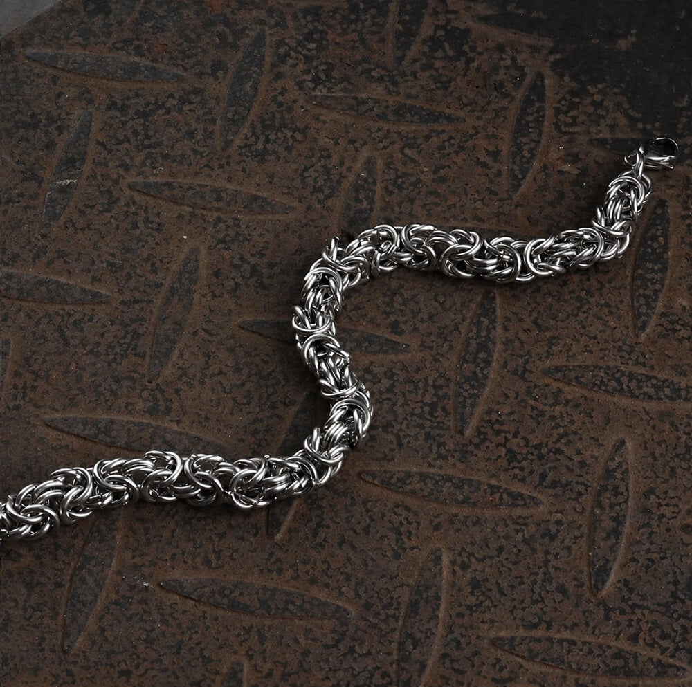Classic Byzantine Chain Bracelet in Stainless Steel