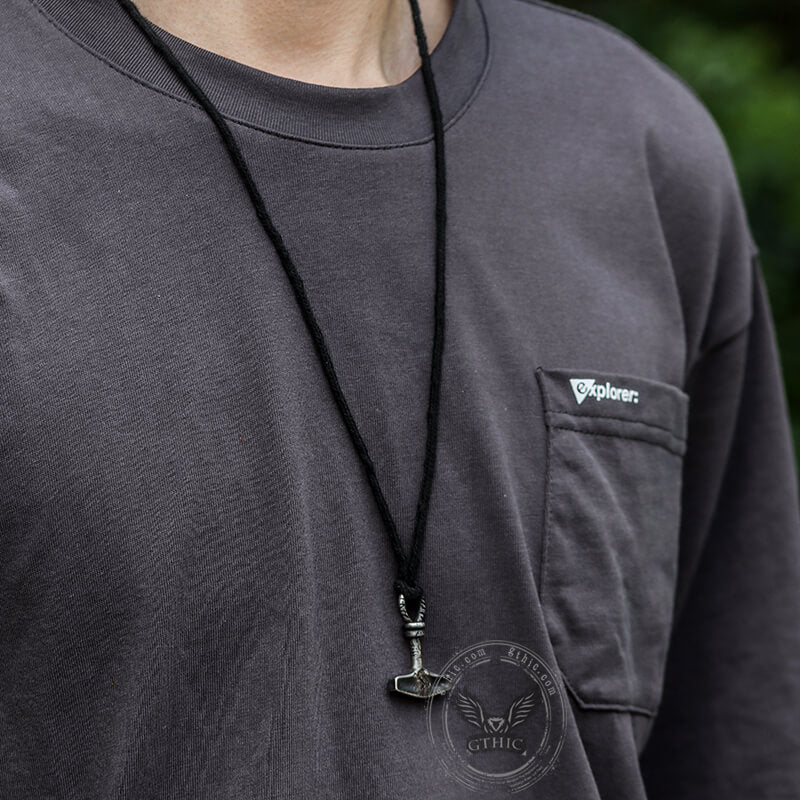 Retro Thor's Hammer Viking Pendant in Stainless Steel