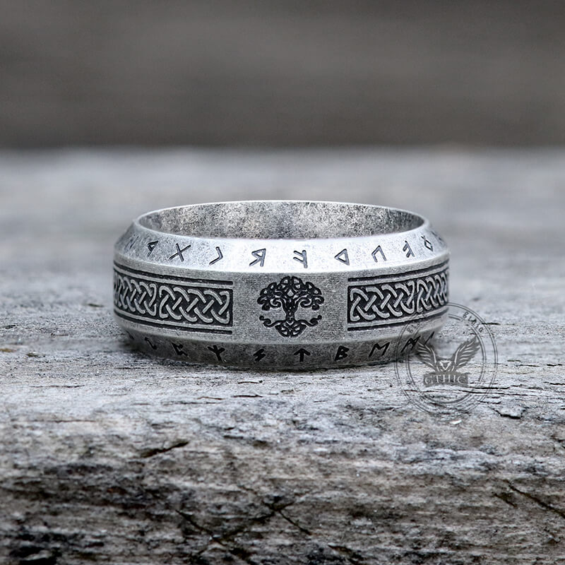 Retro Tree Of Life Knot Viking Ring in Stainless Steel