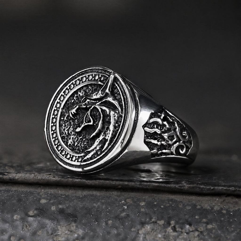 Witcher Wolf Viking Ring in Stainless Steel