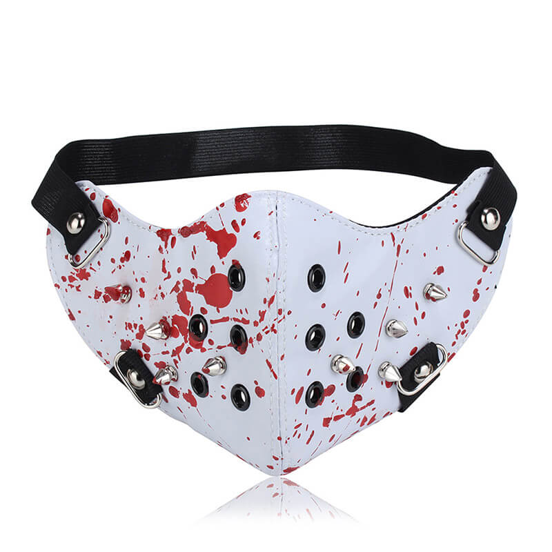 Rivet Punk Leather Half Face Mask