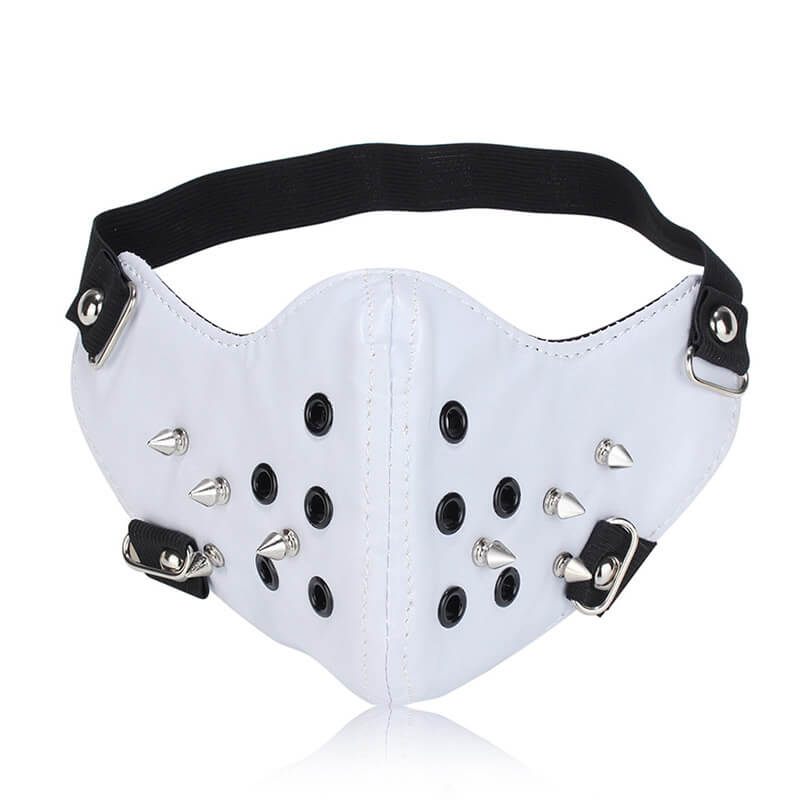 Rivet Punk Leather Half Face Mask