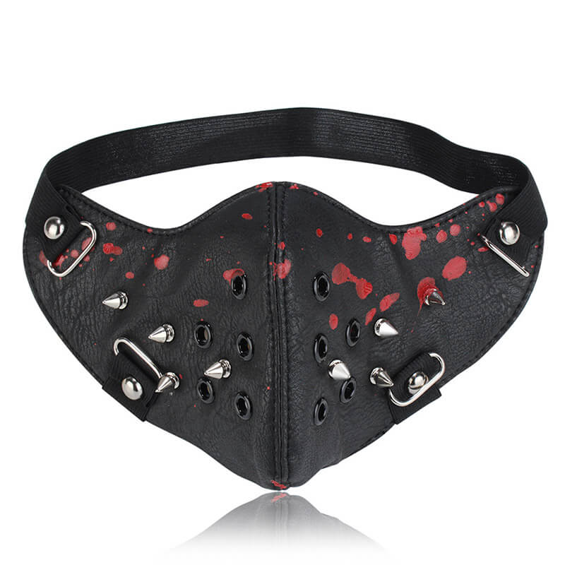 Rivet Punk Leather Half Face Mask