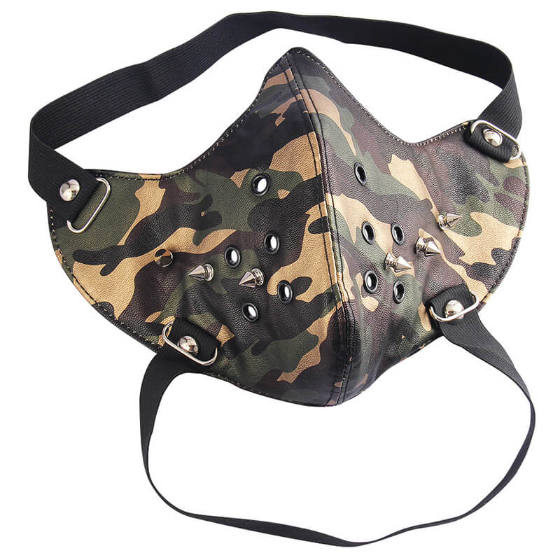 Rivet Punk Leather Half Face Mask
