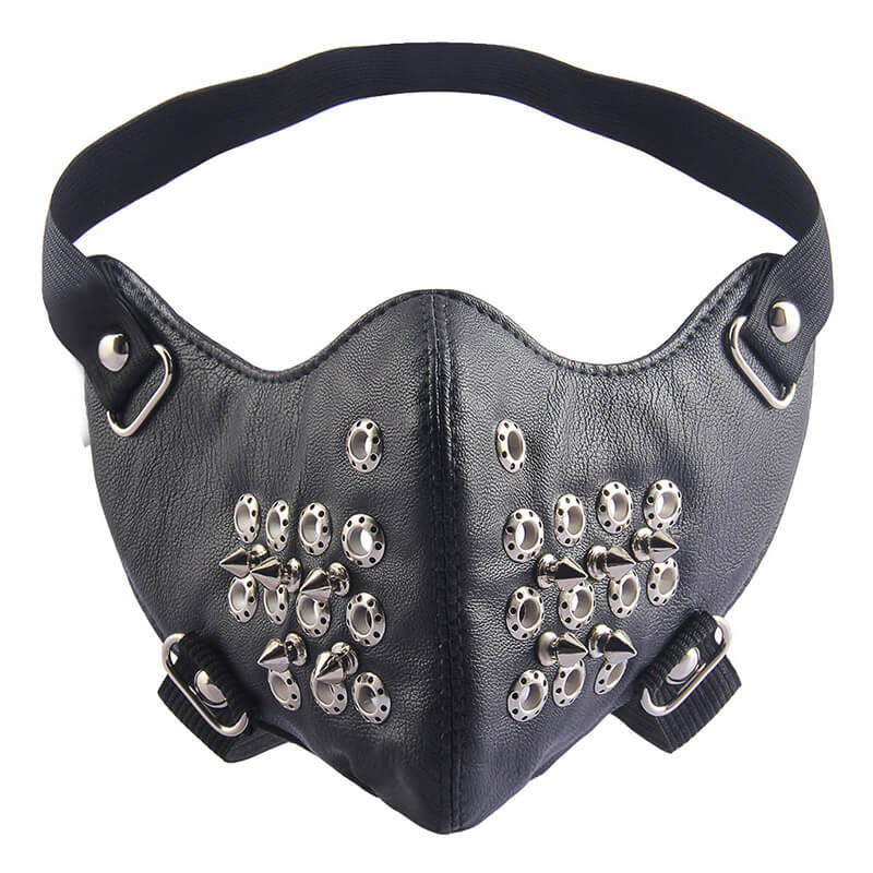 Rivet Punk Leather Half Face Mask