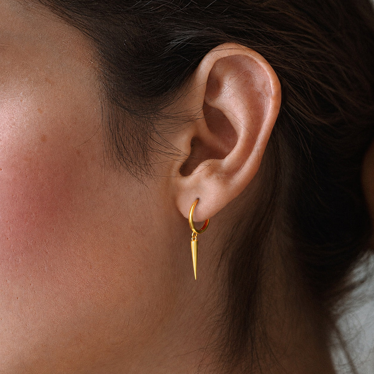 Rivet Punk Earrings in Sterling Silver
