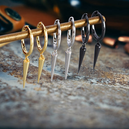 Rivet Punk Earrings in Sterling Silver