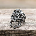 Roaring Multifaceted Skull Stainless Steel Ring