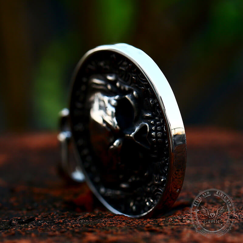 Round Skull Pendant in Stainless Steel