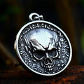Round Skull Pendant in Stainless Steel