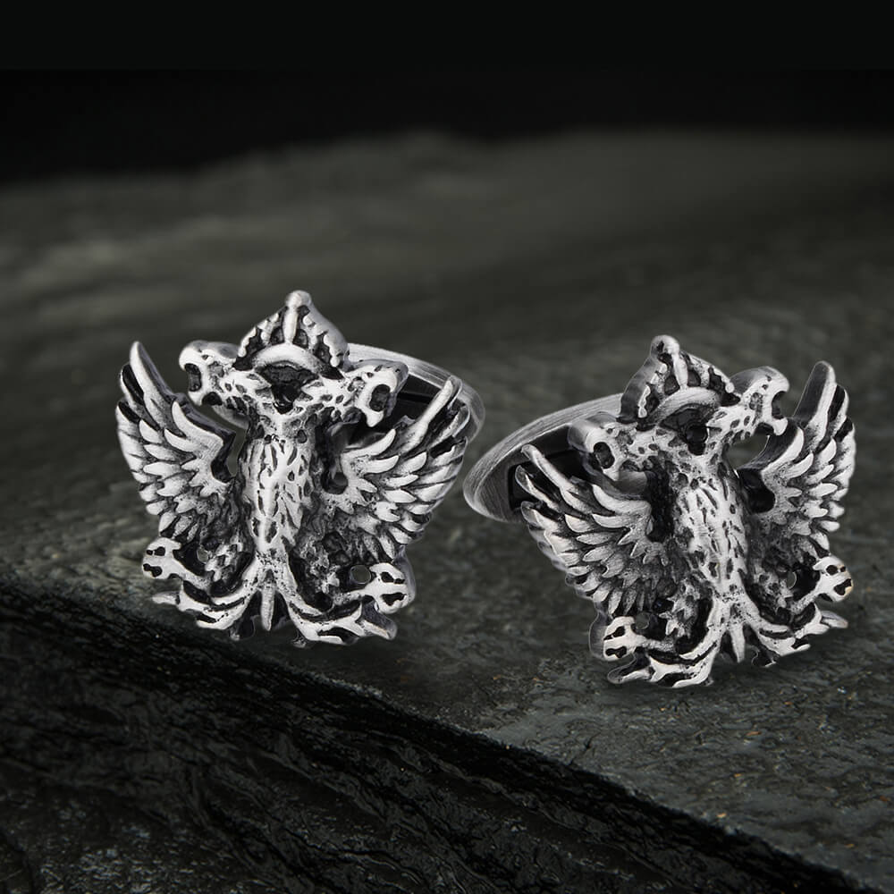 Royal Double-headed Eagle Cufflinks in Brass