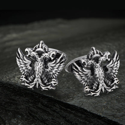Royal Double-headed Eagle Cufflinks in Brass