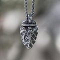 Rune Stone Arrow Viking Pendant in Stainless Steel