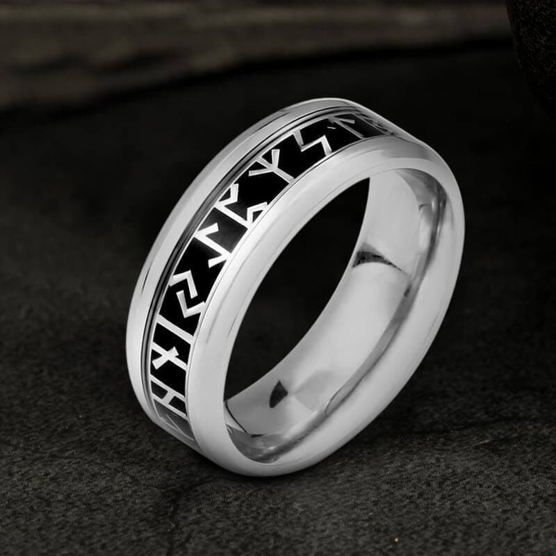 Runic Circle Viking Ring in Stainless Steel