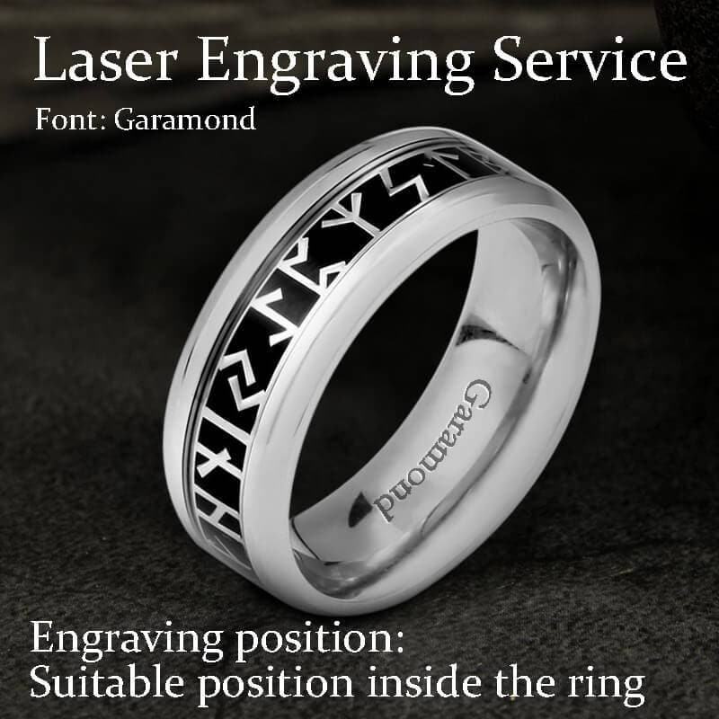 Runic Circle Viking Ring in Stainless Steel