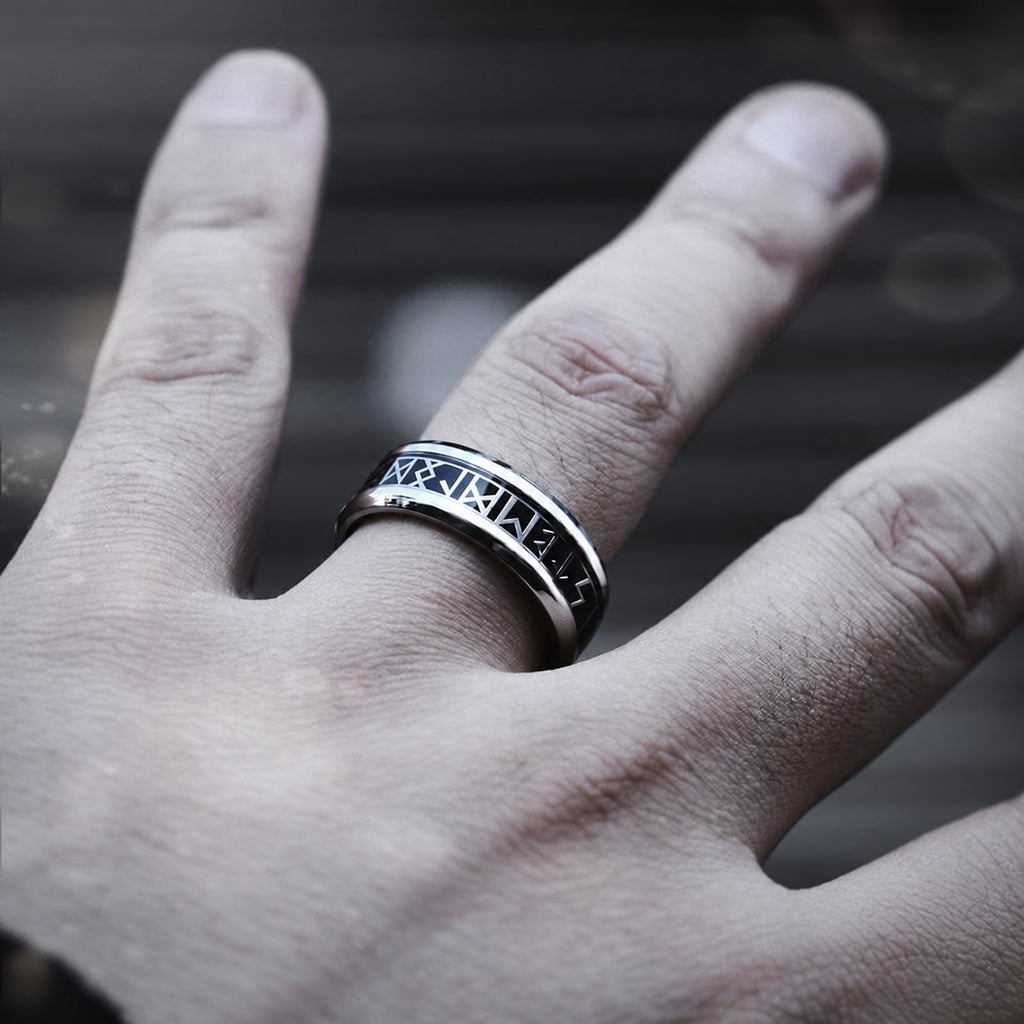 Runic Circle Viking Ring in Stainless Steel