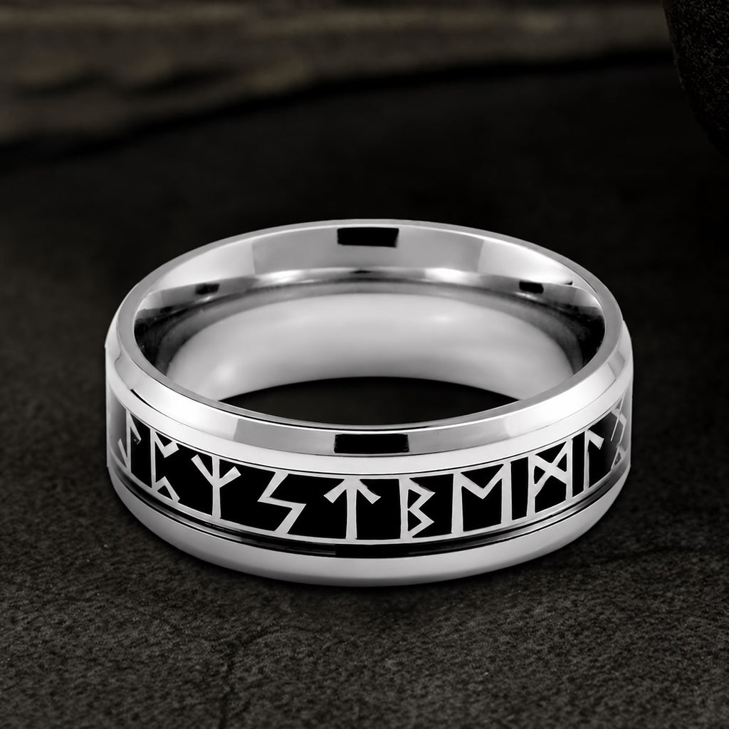 Runic Circle Viking Ring in Stainless Steel
