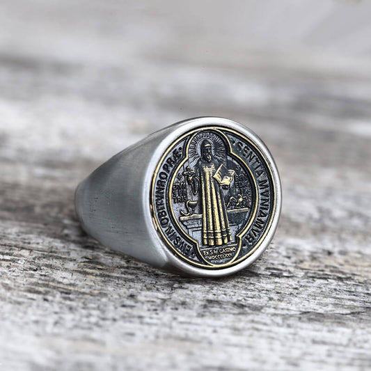 Saint Benedict Ring in Stainless Steel